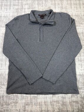 Michael Kors Men's Slate Gray Quarter-Zip Sweater Size XL 26x21.5